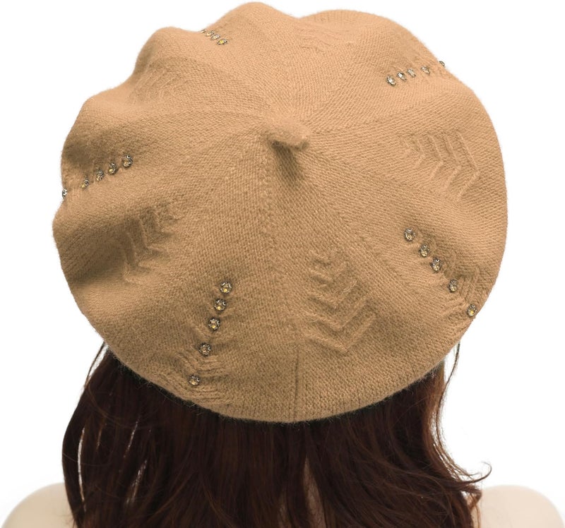 ZLYC French Beret hat, Reversible Solid Color Knit Warm Beret Cap for Womens Girls - Image 3